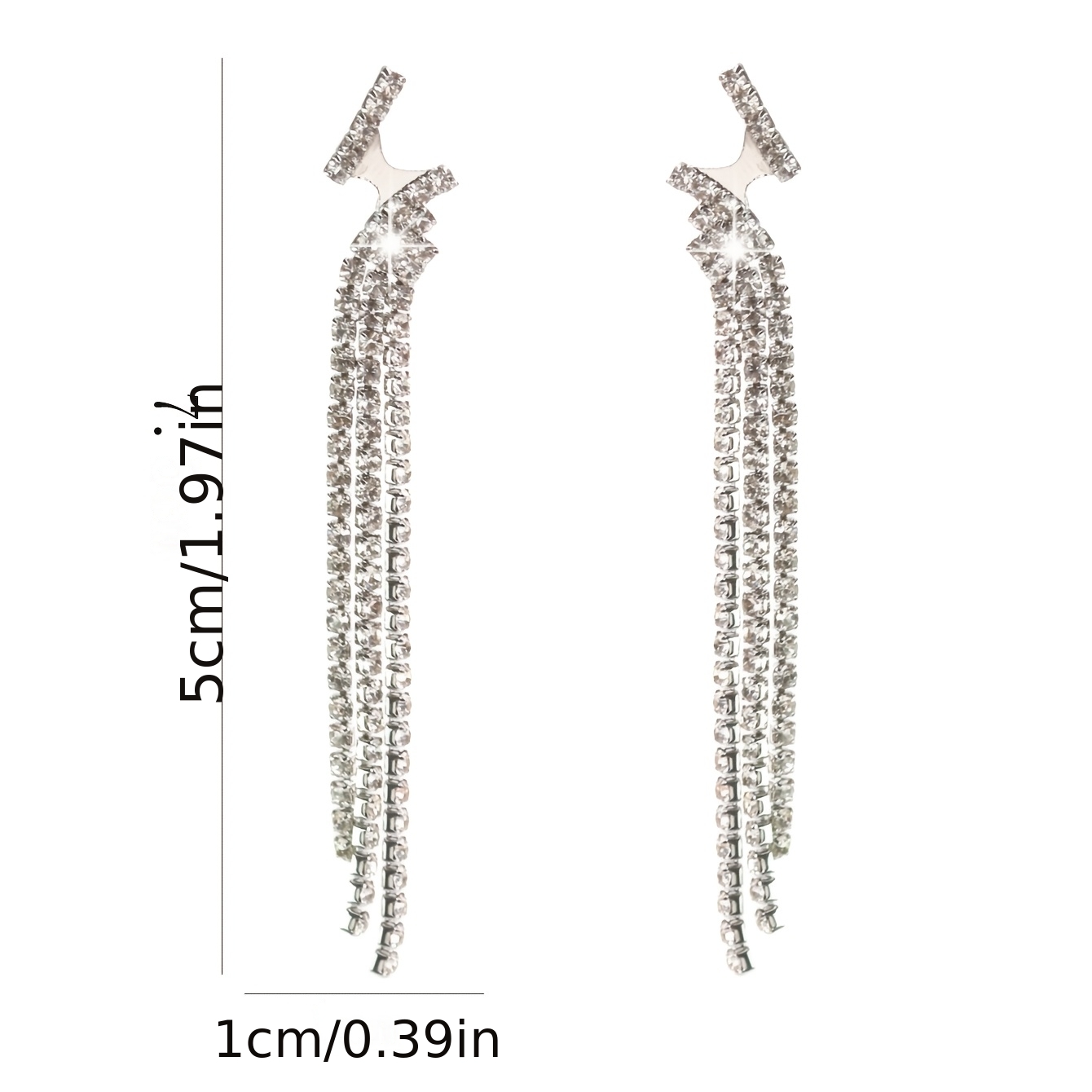 Women's Rhinestone Wing and Tassel Earrings